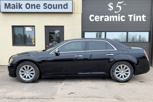 Tinted glass on 4 door sedan